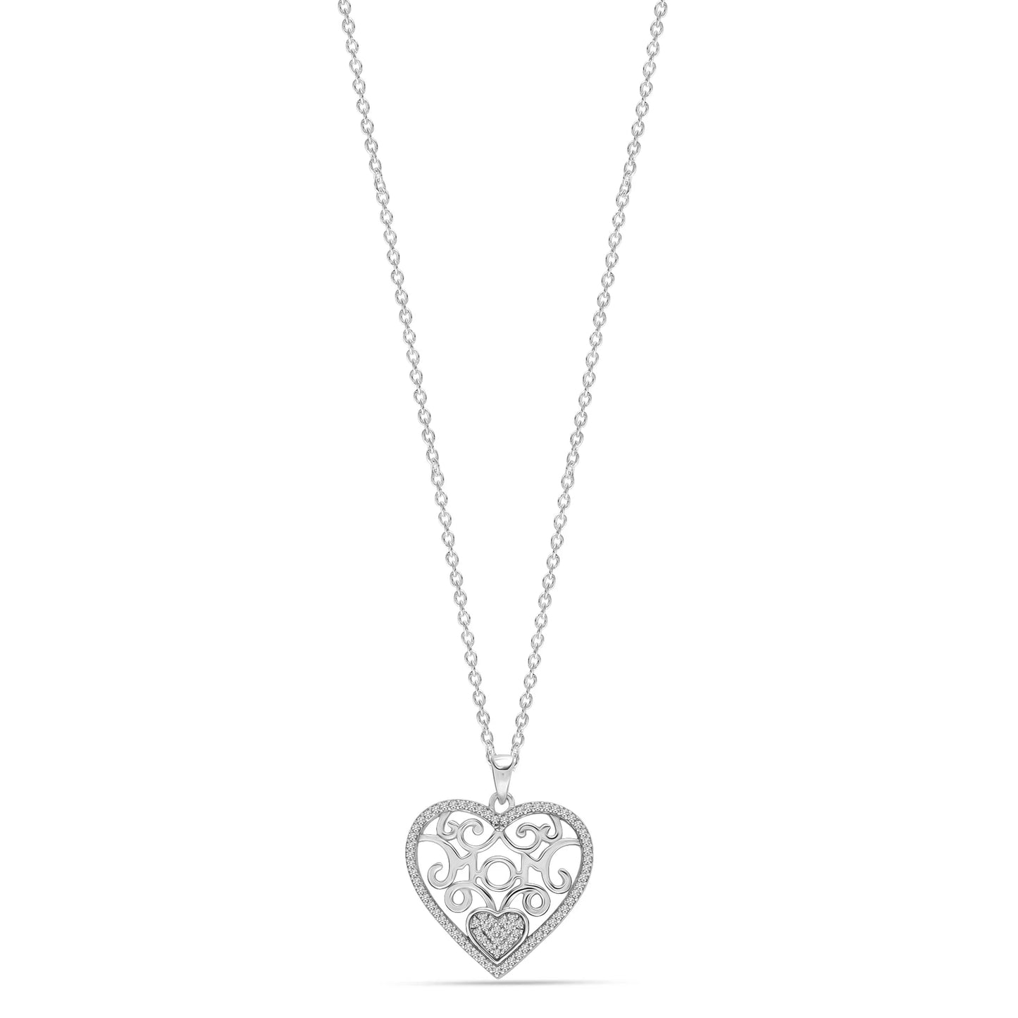 925 Sterling Silver Light-Weight Open Heart Pendant Necklace Jewelry Gifts for Her Women and Teen Girls 18" Inch