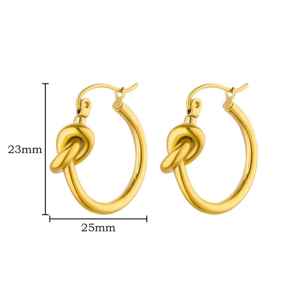 U Shape Hoop Earrings for Women Smooth Gold Plated Stainless Steel Earrings Female Classic Statement Wedding Ear Jewelry Aretes