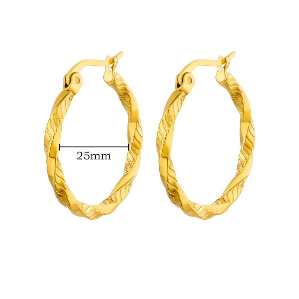 U Shape Hoop Earrings for Women Smooth Gold Plated Stainless Steel Earrings Female Classic Statement Wedding Ear Jewelry Aretes